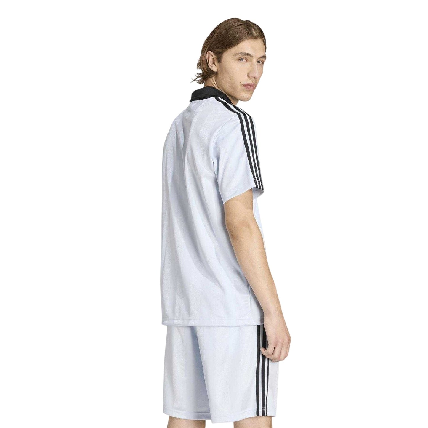 Sky Blue-Black - Lifestyle - Adidas Mens Archive Engineered Collared Football Shirt