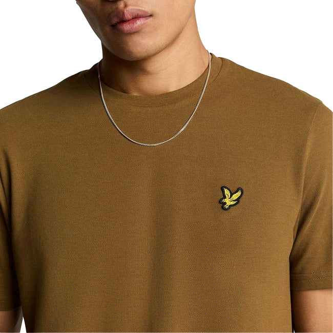 Brown - Side - Lyle & Scott Mens Pique T-Shirt