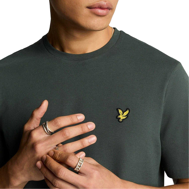 Green - Side - Lyle & Scott Mens Pique T-Shirt