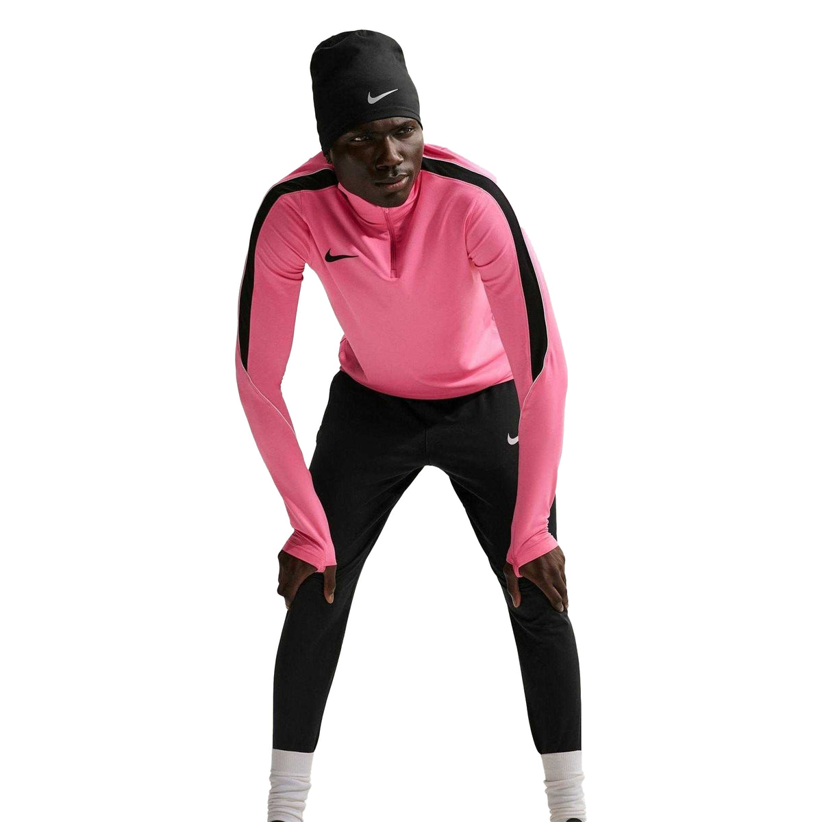 Black-Pink - Side - Nike Mens Strike Tapered Tracksuit Bottoms