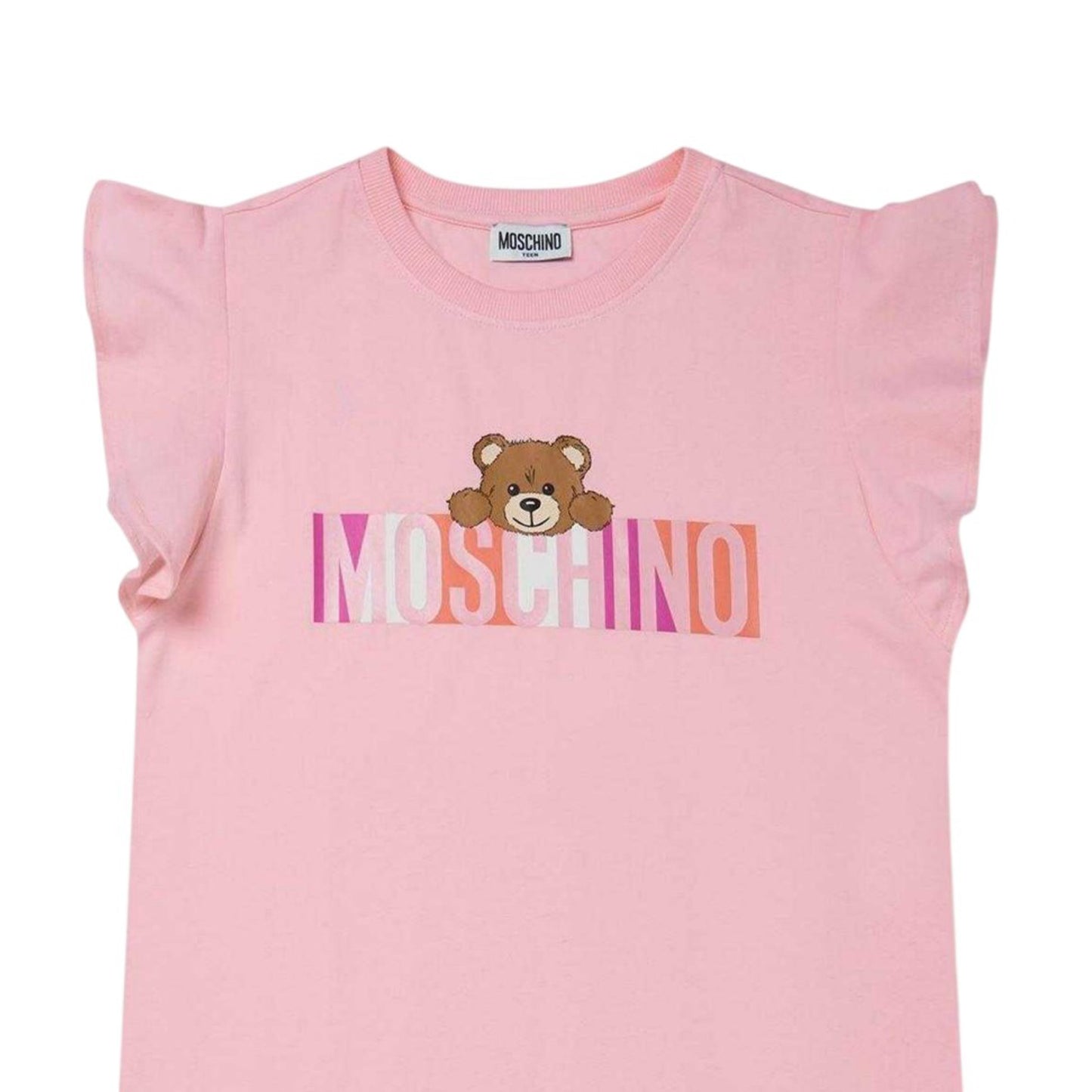 Pink - Side - Moschino Girls Logo T-Shirt Dress