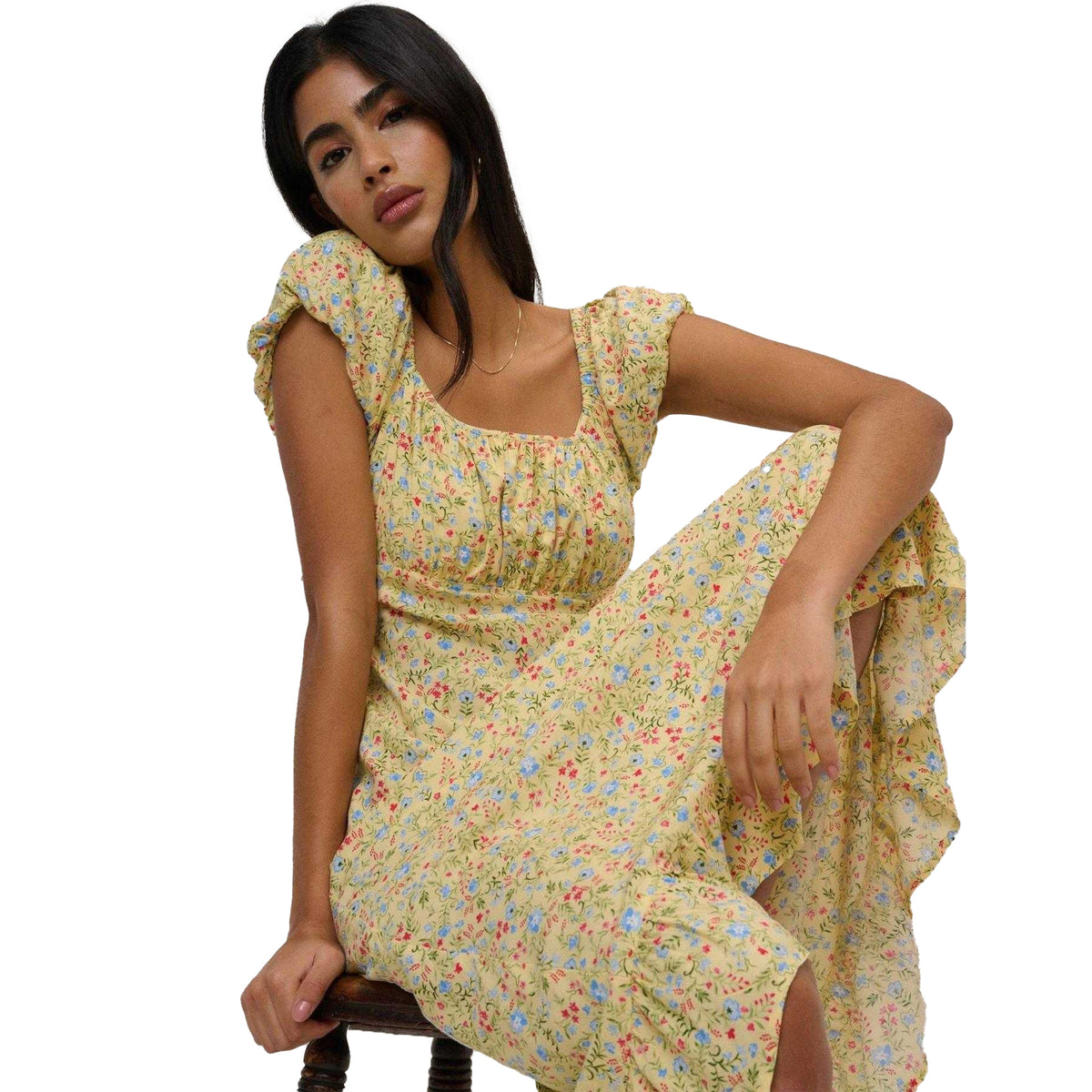 Yellow - Pack Shot - Nobody´s Child Womens-Ladies Jemima Midi Dress