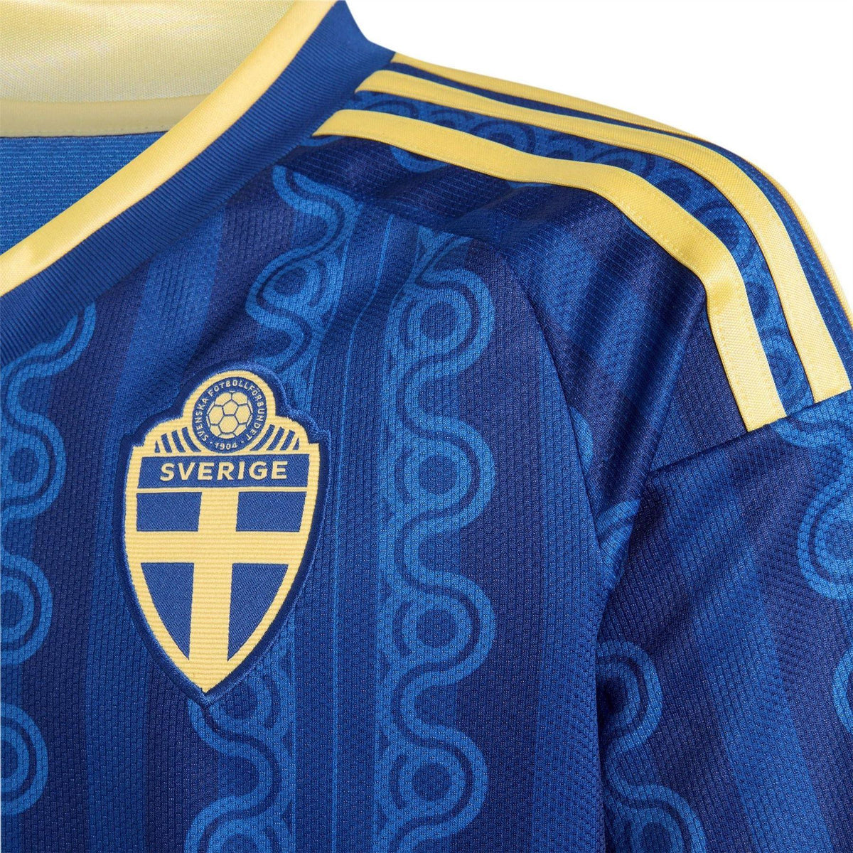 Blue-Yellow - Pack Shot - Adidas Childrens-Kids World Cup 2026 Sweden Away Shirt