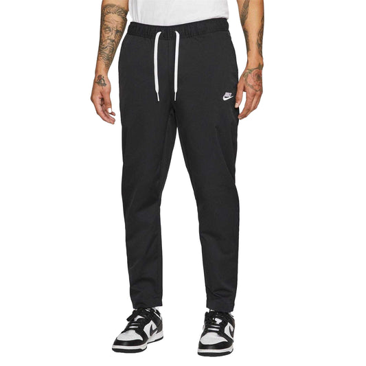 Black-White - Front - Nike Mens Club Tapered Leg Tracksuit Bottoms