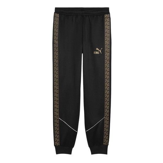 Black-Gold - Front - Puma Mens King Anthem Slim Tracksuit Bottoms