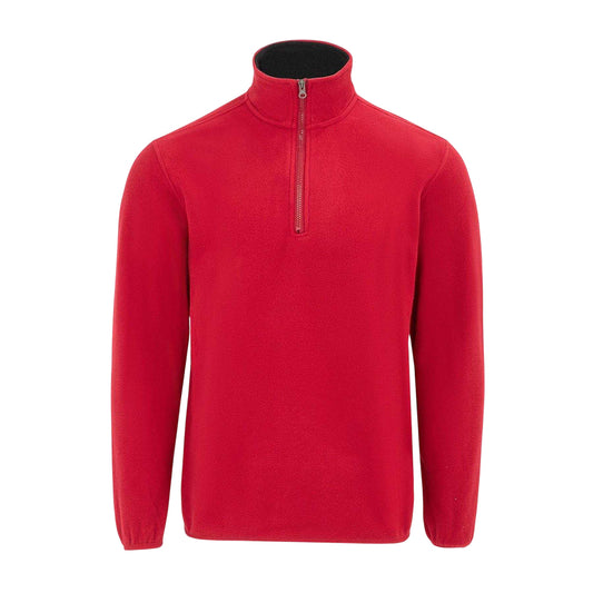 Red - Front - Donnay Mens Quarter Zip Fleece Jacket