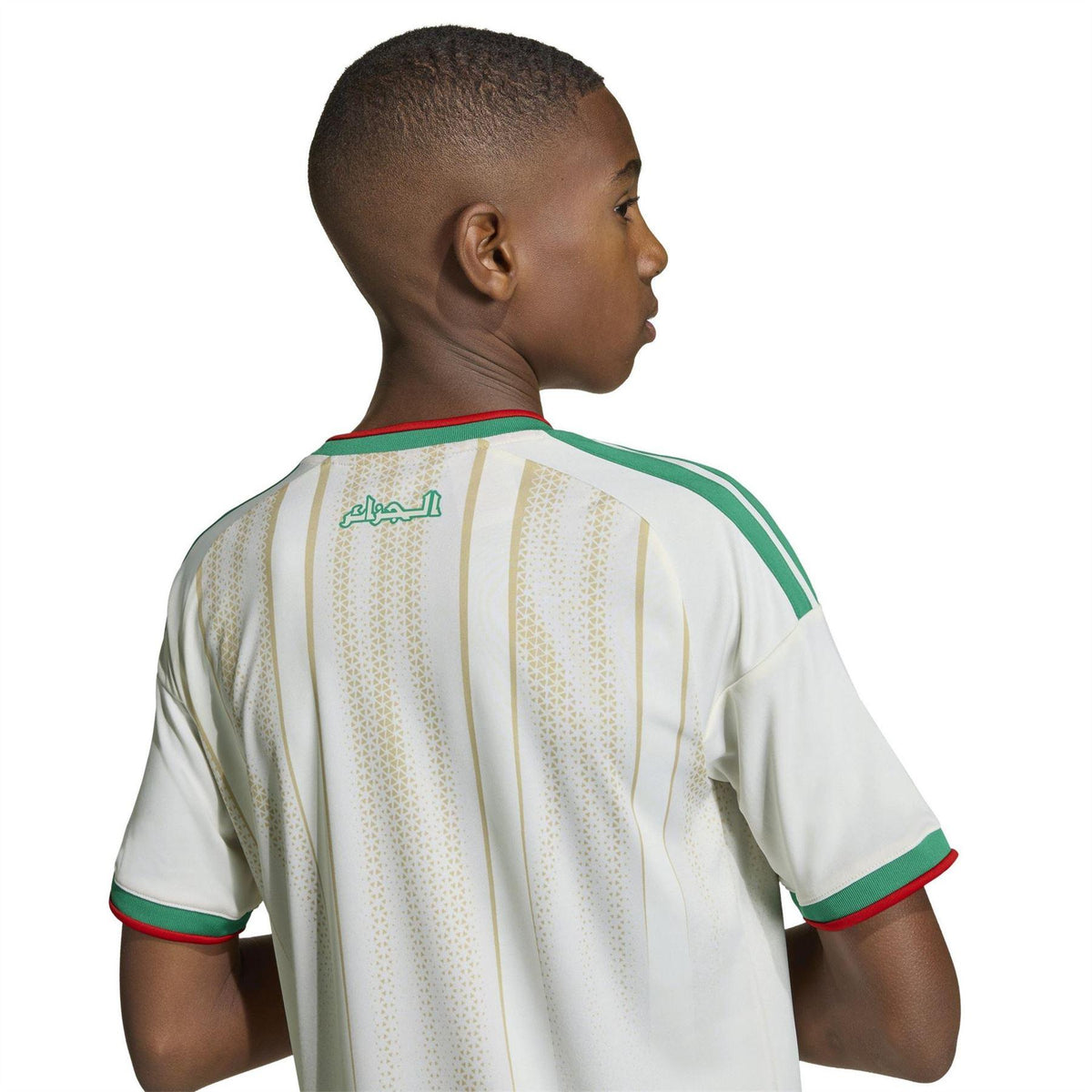 White-Green - Pack Shot - Adidas Childrens-Kids World Cup 2026 Algeria Home Shirt