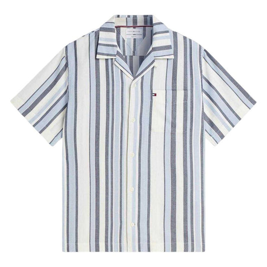 Carbon-Navy - Front - Tommy Hilfiger Mens Striped Short-Sleeved Shirt
