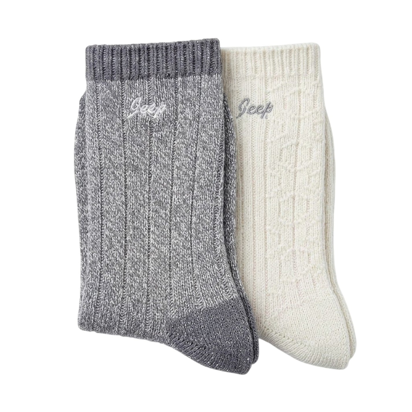 Slate-Grey - Side - Jeep Womens-Ladies Supersoft Boot Socks (Pack of 2)