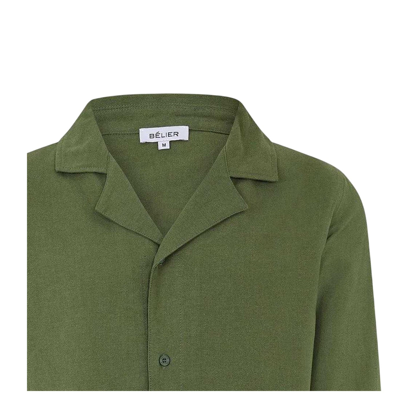 Olive - Side - Belier Mens Plain Long-Sleeved Shirt