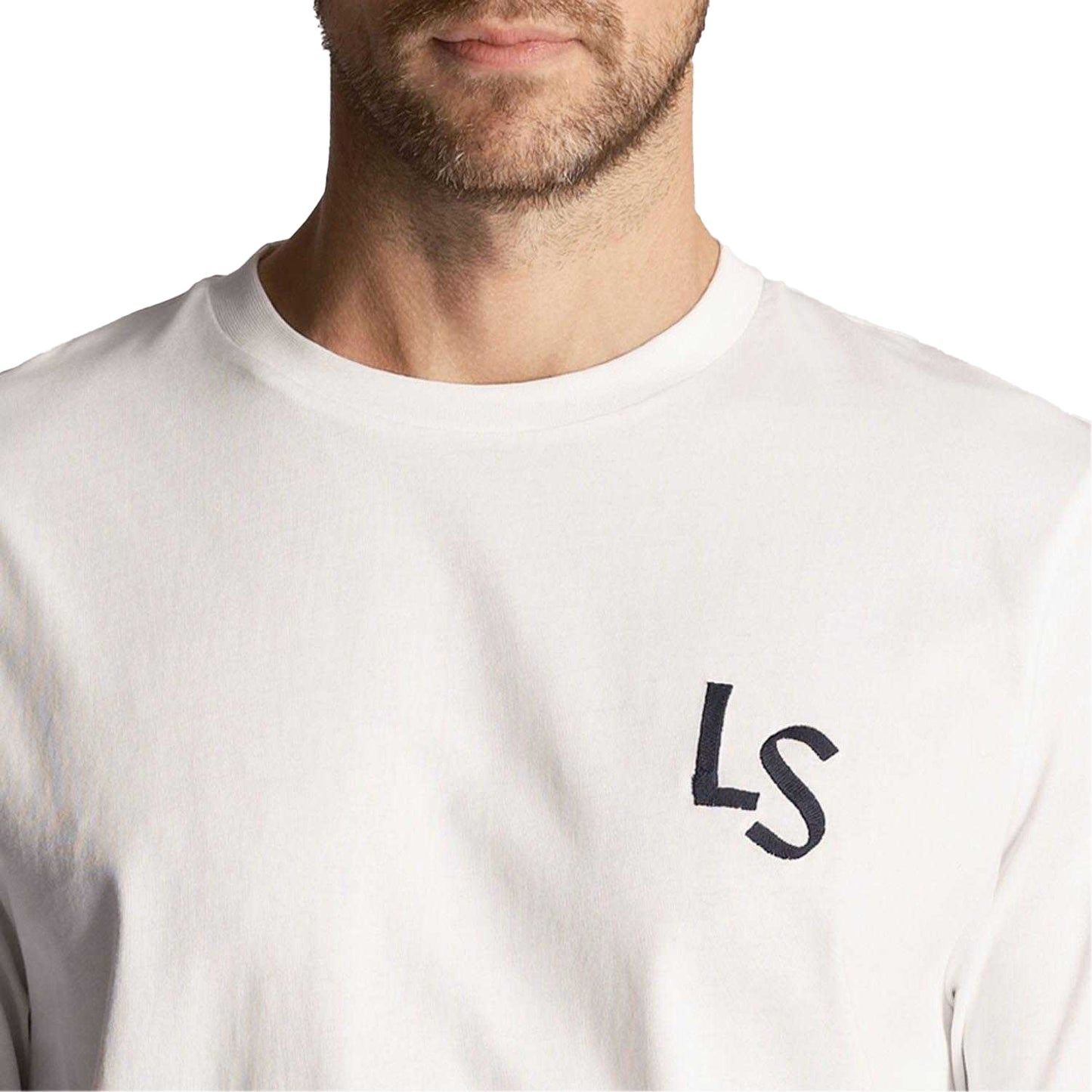 White - Pack Shot - Lyle & Scott Mens LS Logo T-Shirt