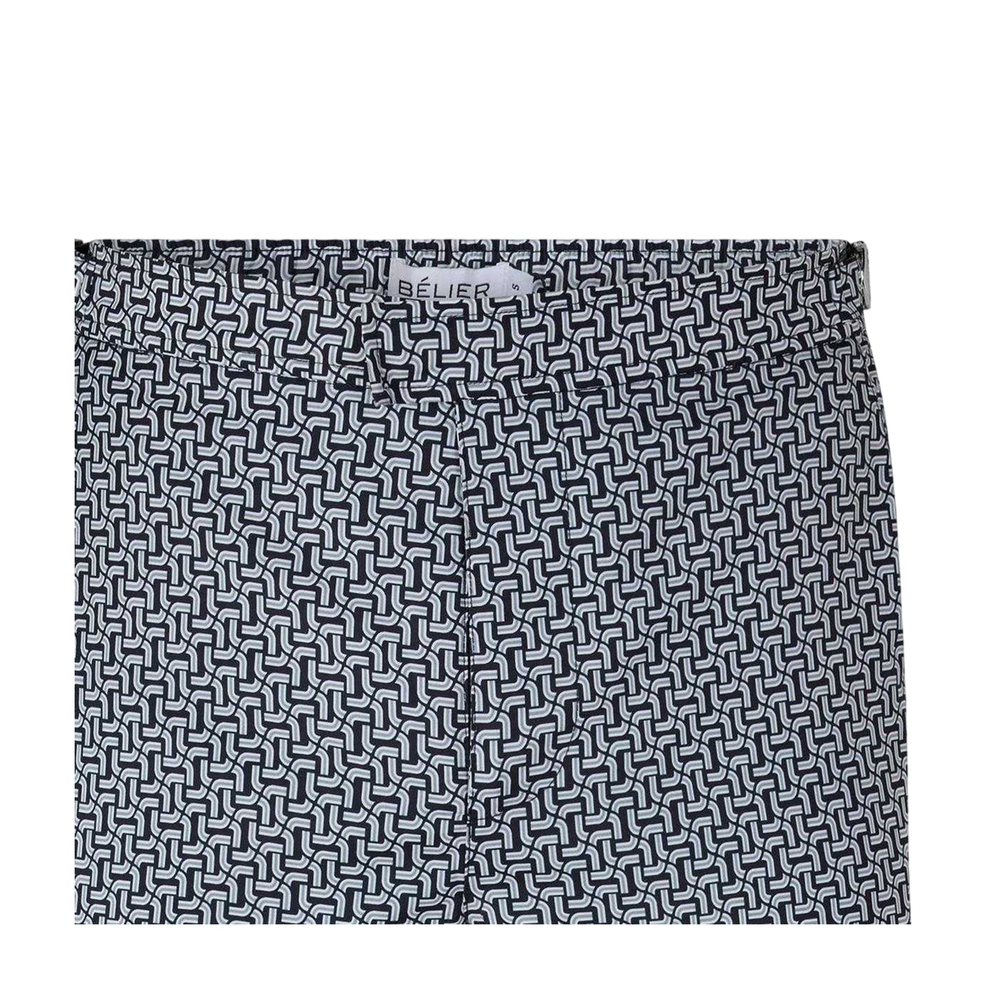 Black - Side - Belier Mens Chain Print Swim Shorts