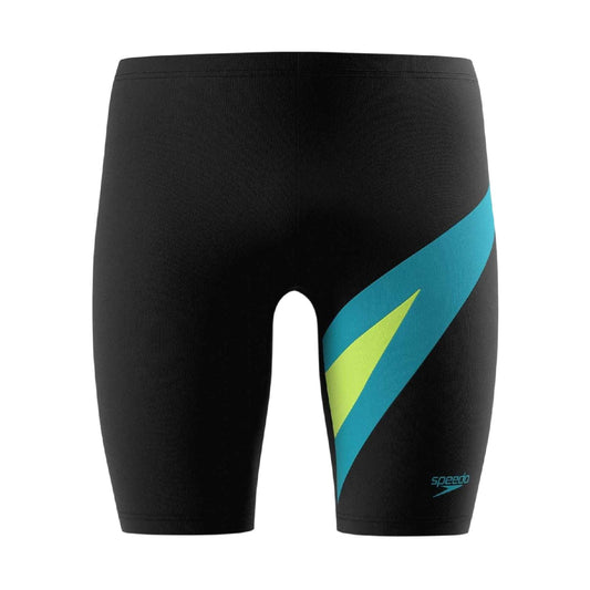Anthracite-Teal - Front - Speedo Mens Hyperboom Diagonal Stripe Jammer Shorts
