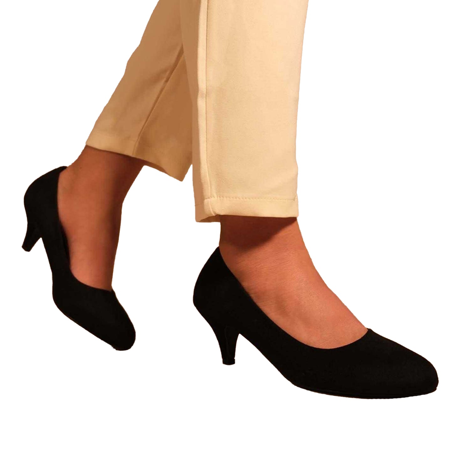 Black - Side - Where´s That From Womens-Ladies Low Kitten Heel Court Shoes