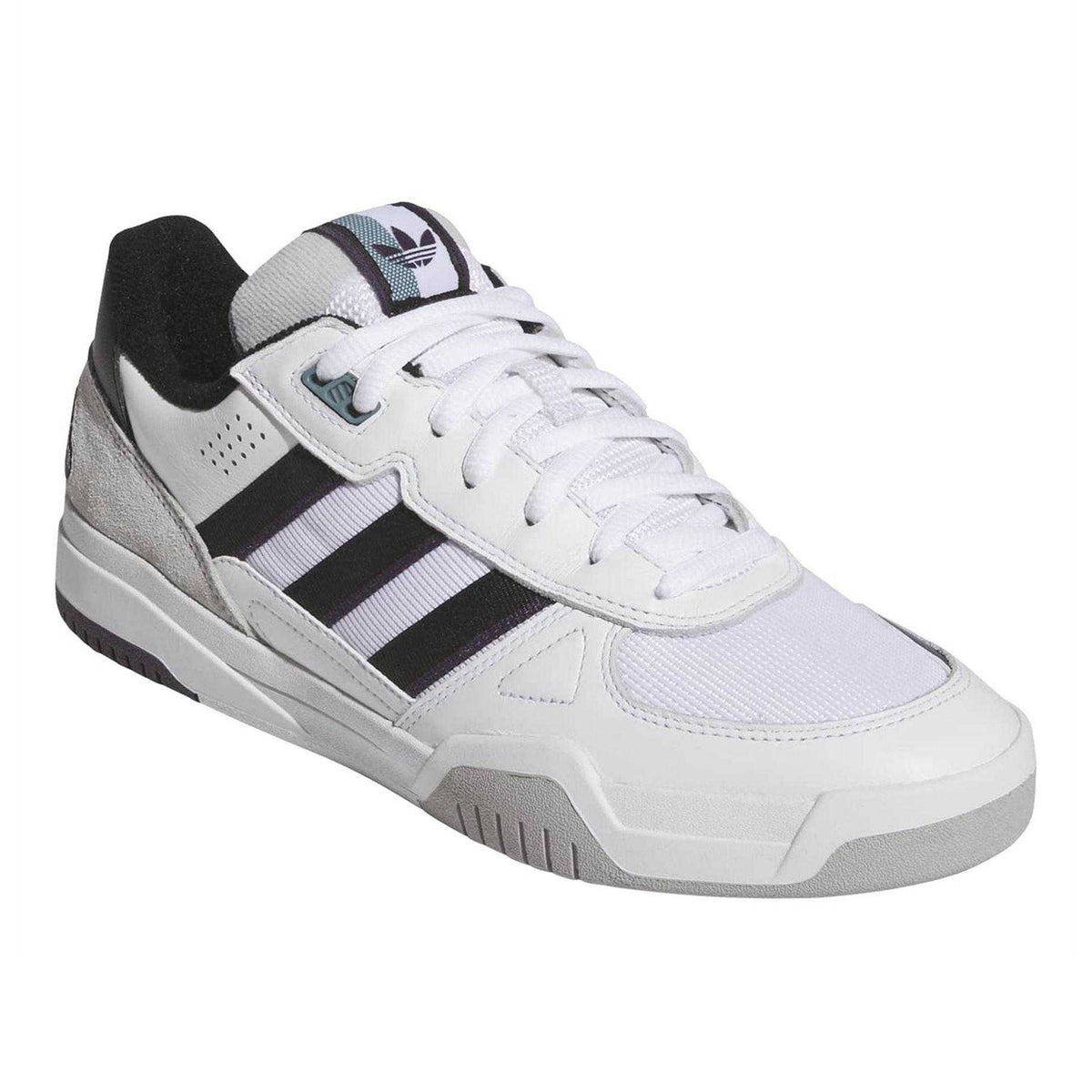 Absolute White-Core Black-Aurora Black - Pack Shot - Adidas Mens Tekkira Cup 3 Stripes Leather Walking Shoes