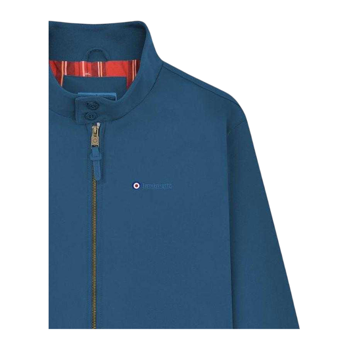 Dark Blue - Side - Lambretta Mens Ribbed Cuff Harrington Jacket