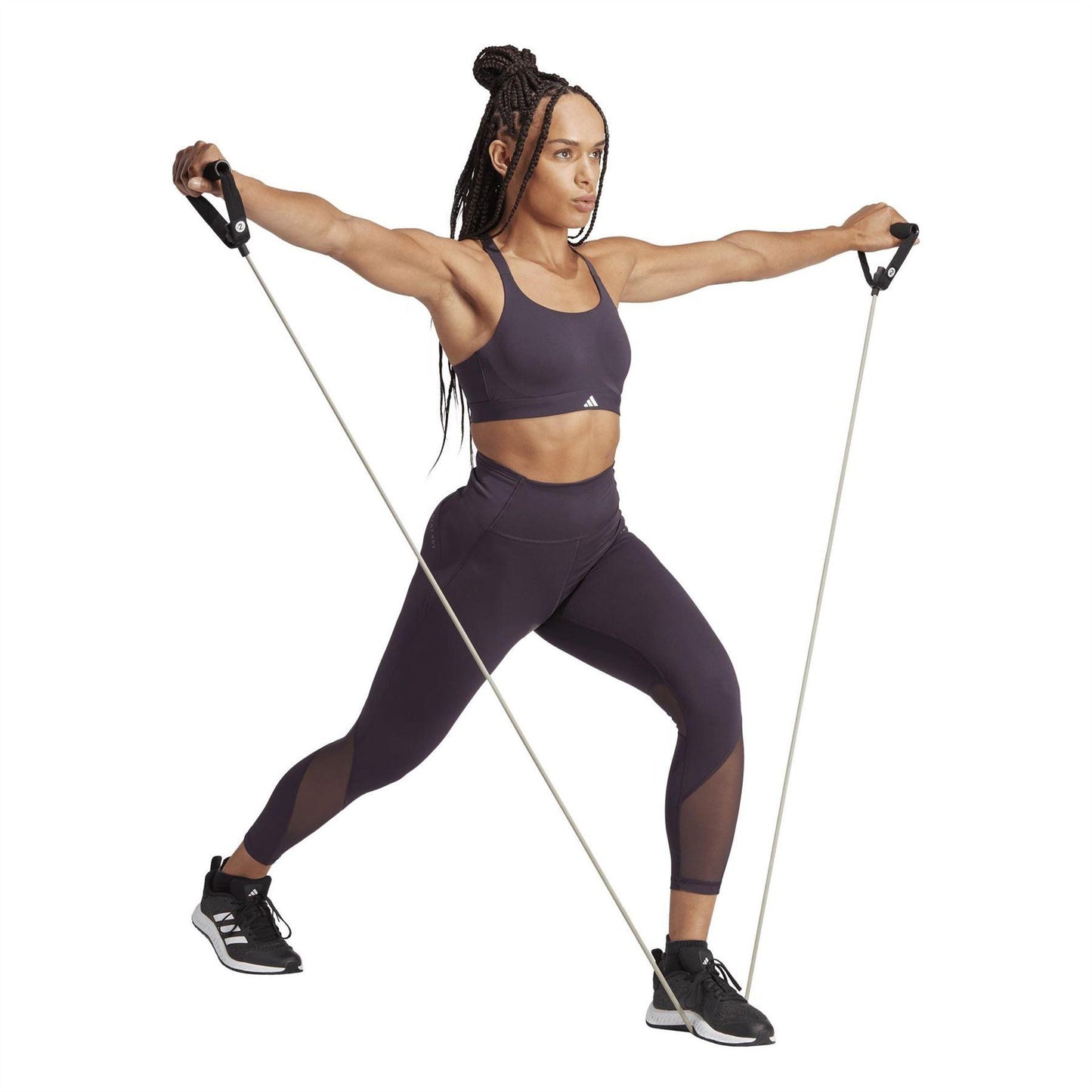 Purple - Pack Shot - Adidas Womens-Ladies TLRD Luxe Non-Wired Sports Bra