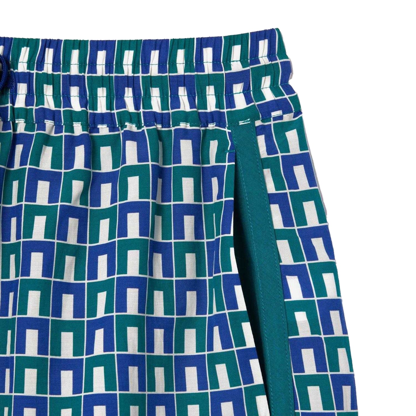 Blue - Side - Lacoste Womens-Ladies Motif Draped Shorts