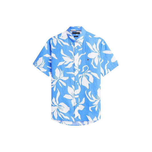 Blue - Front - Tommy Hilfiger Mens Floral Linen Shirt