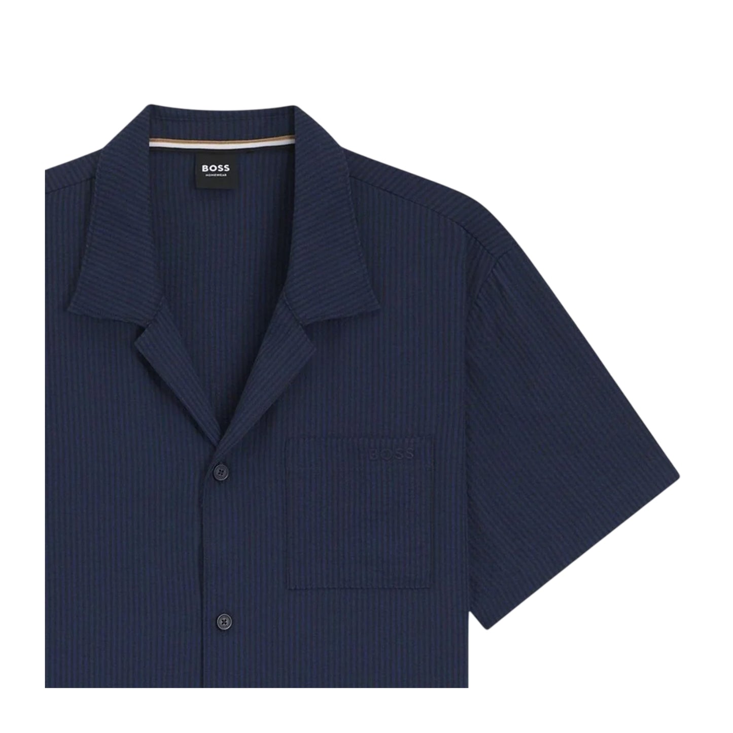 Navy - Back - Boss Mens Plain Breathable Shirt