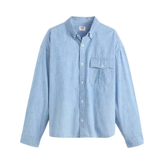 Chambray - Front - Levis Mens Chambray Cropped Shirt