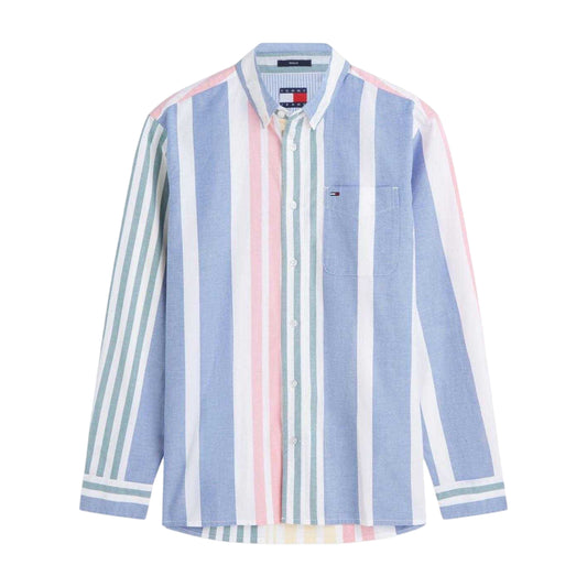 Ecru - Front - Tommy Jeans Mens Relaxed Fit Shirt