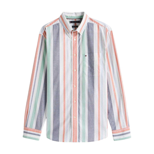 Orange - Front - Tommy Hilfiger Mens Stripe Woven Shirt
