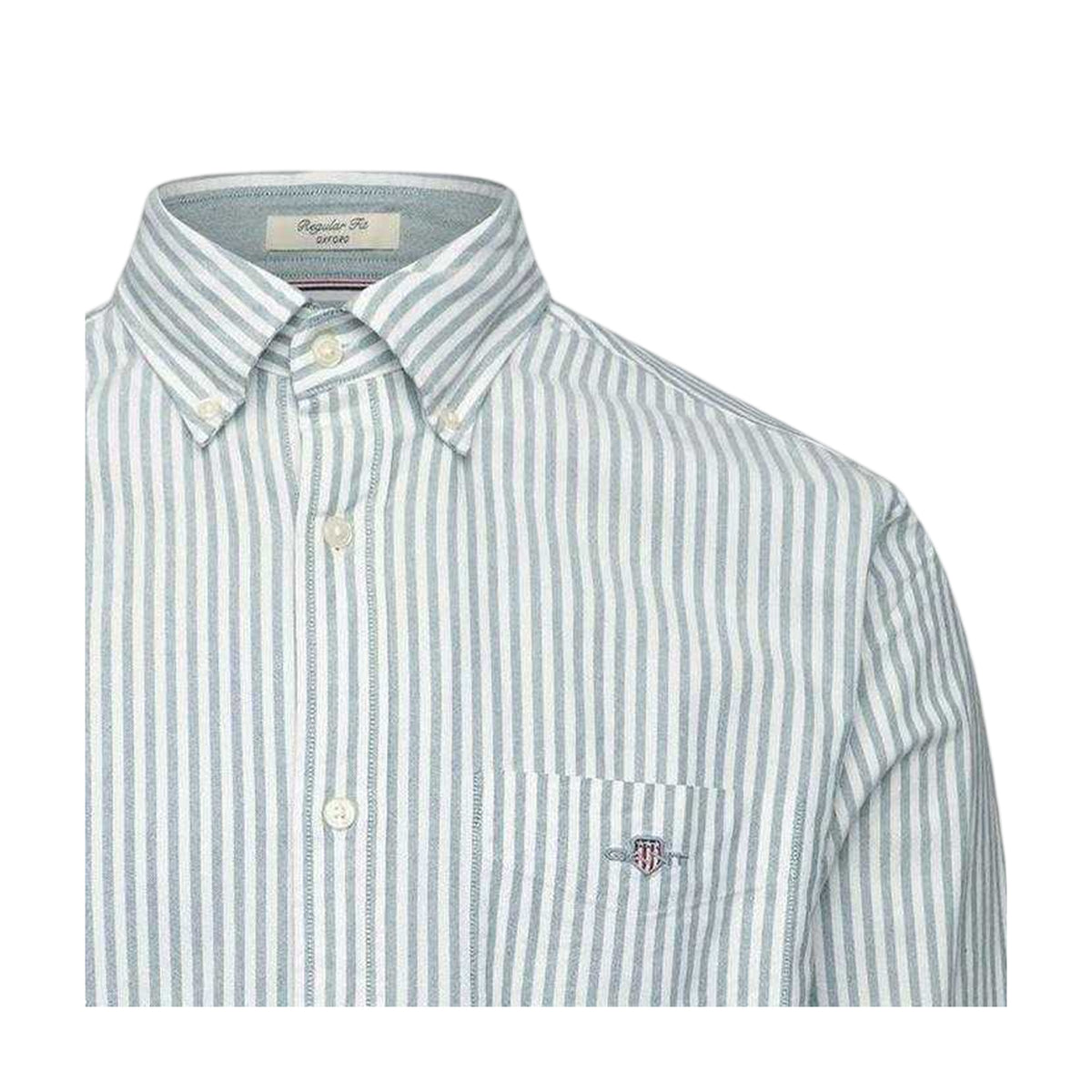Forest Green - Side - Gant Mens Classic Striped Shirt