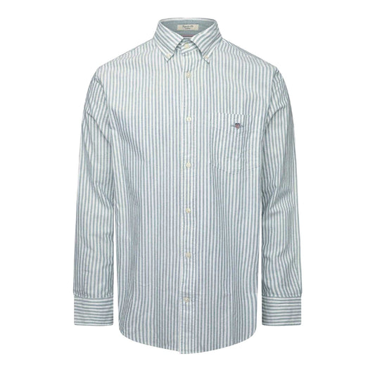 Forest Green - Front - Gant Mens Classic Striped Shirt