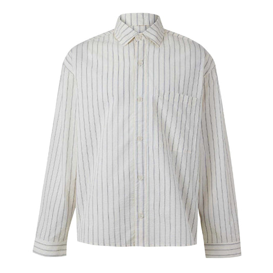 Off White - Front - MKI MIYUKI ZOKU Mens Striped Shirt