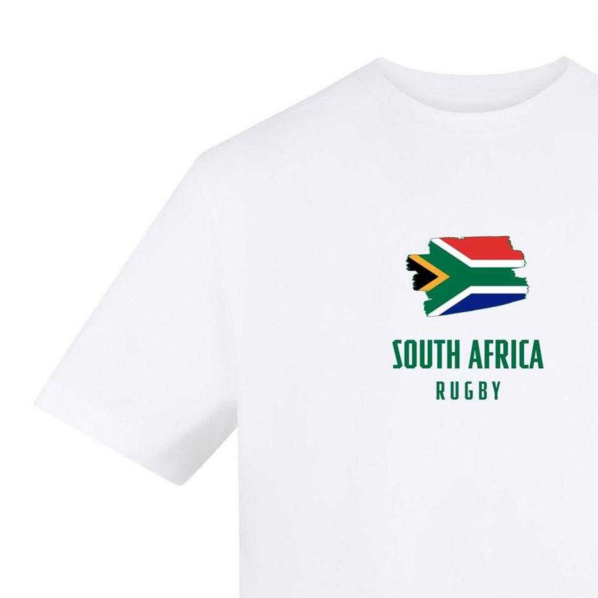 White - Side - AWD Unisex Adult South Africa Rugby T-Shirt