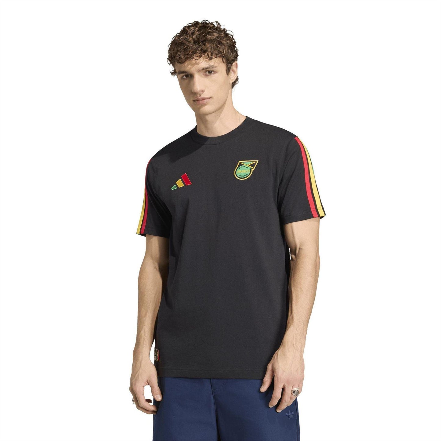 Black-Yellow - Pack Shot - Adidas Mens Bob Marley Jamaica T-Shirt