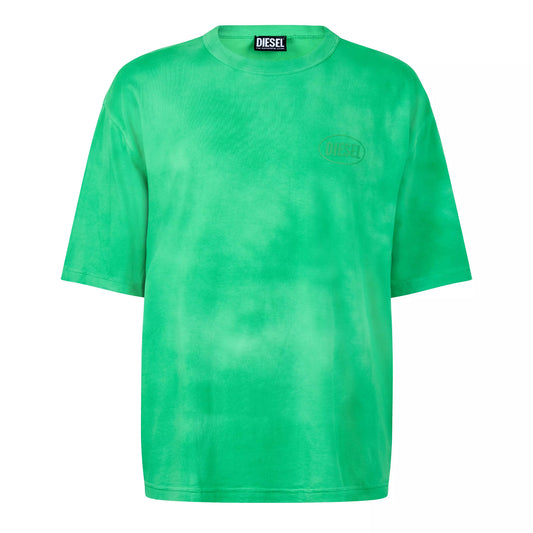 Fern Green - Front - Diesel Mens Logo Washed T-Shirt