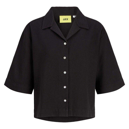 Black - Front - JJXX Womens-Ladies Waffle 3-4 Sleeve Shirt