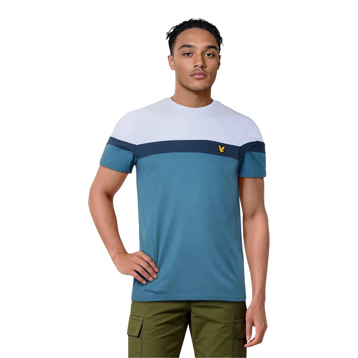 White - Lifestyle - Lyle & Scott Mens Embroidered Logo T-Shirt