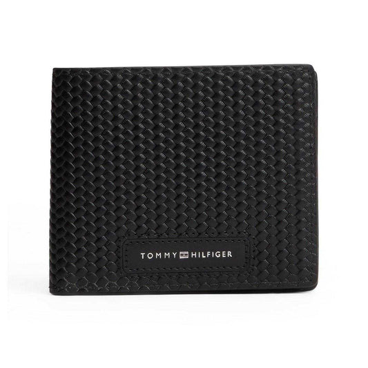 Black - Front - Tommy Hilfiger Textured Leather Wallet