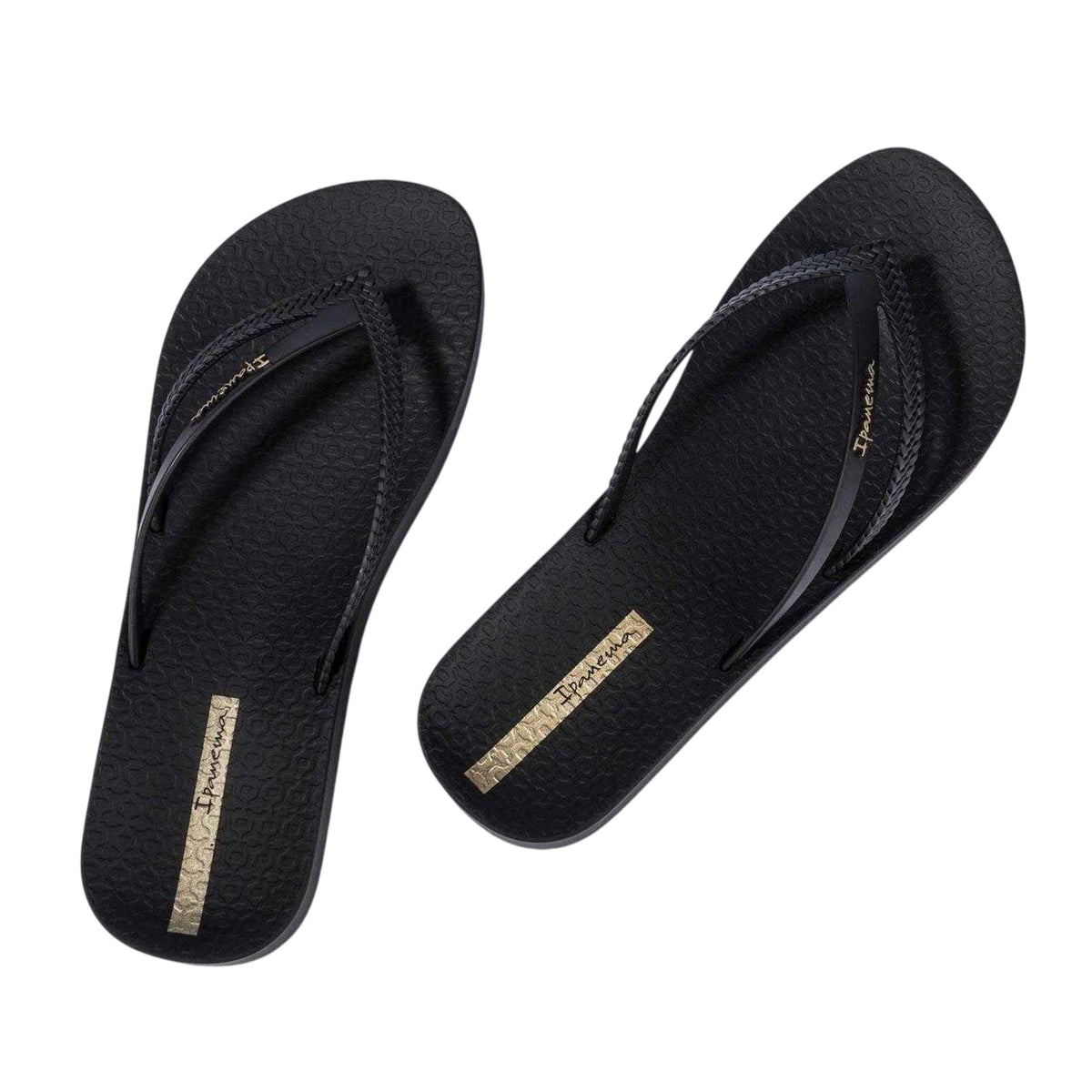 Black - Back - Ipanema Womens-Ladies Bossa Soft Platform Flip Flops