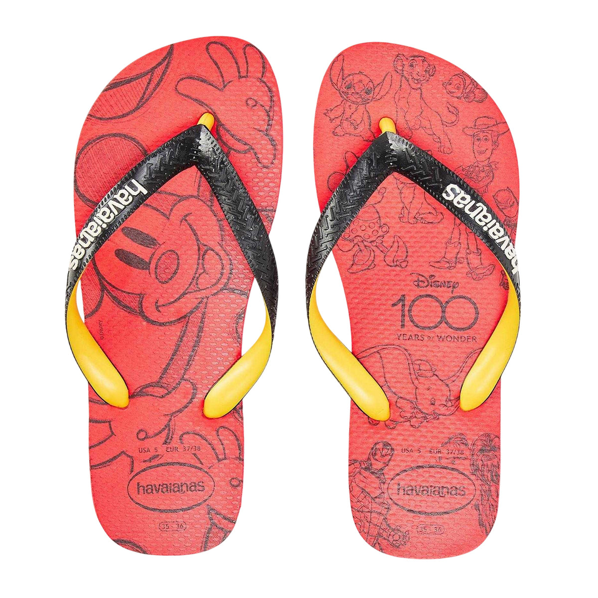 Multicoloured - Side - Disney Womens-Ladies Characters Rubber Flat Flip Flops