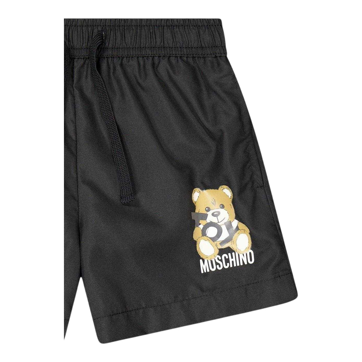 Black - Side - Moschino Childrens-Kids Teddy Bear Quick Dry Swim Shorts