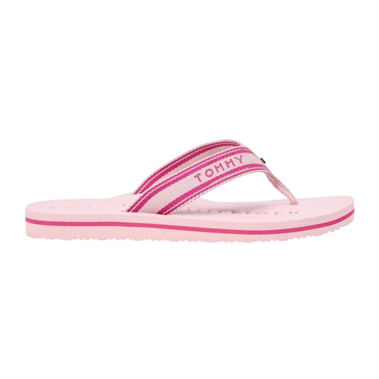 Pink - Front - Tommy Hilfiger Womens-Ladies Web Flat Flip Flops