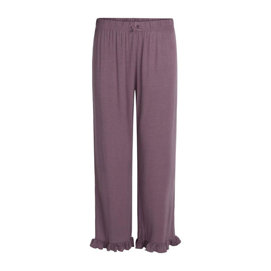 Purple - Front - CCDK Copenhagen Womens-Ladies Jasmin Plain Ruffle Hem Pyjama Bottoms