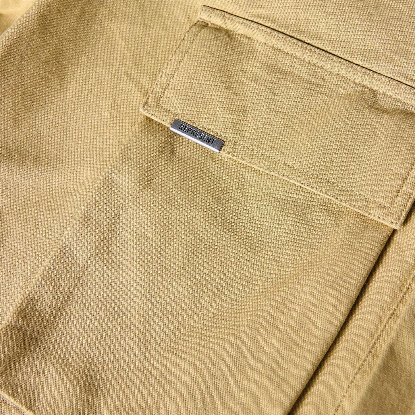 Sandstone - Side - Represent Mens Multi Pocket Tailored Cargo Shorts
