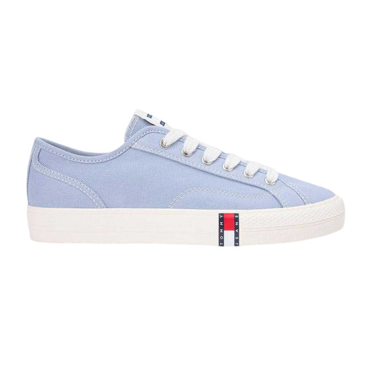 Light Blue - Front - Tommy Jeans Womens-Ladies Archive Canvas Trainers