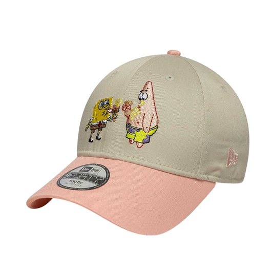 Beige-Peach - Front - New Era Childrens-Kids SpongeBob SquarePants Baseball Cap
