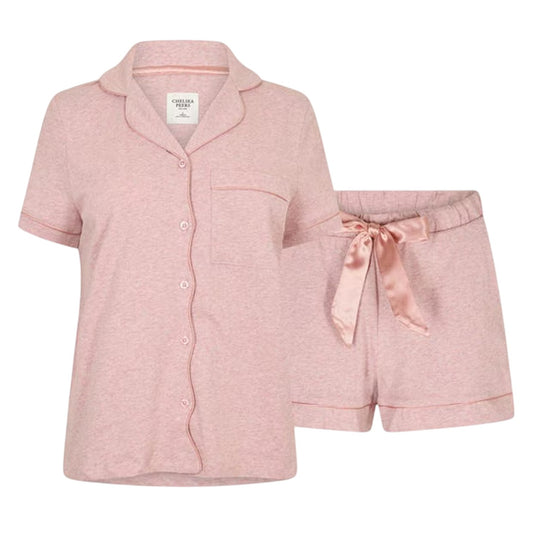 Pink - Front - Chelsea Peers Womens-Ladies Pyjama Set