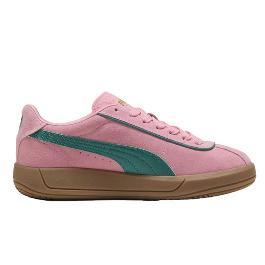 Green-Pink - Front - Puma Womens-Ladies Club Klassika Leather Low Trainers