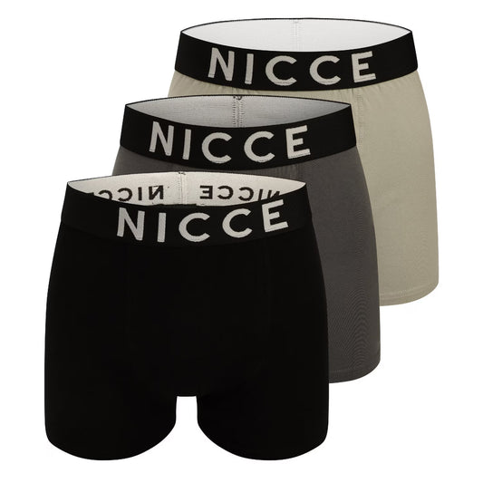 Black-Grey - Front - Nicce Mens Vidaxl Boxer Shorts (Pack of 3)