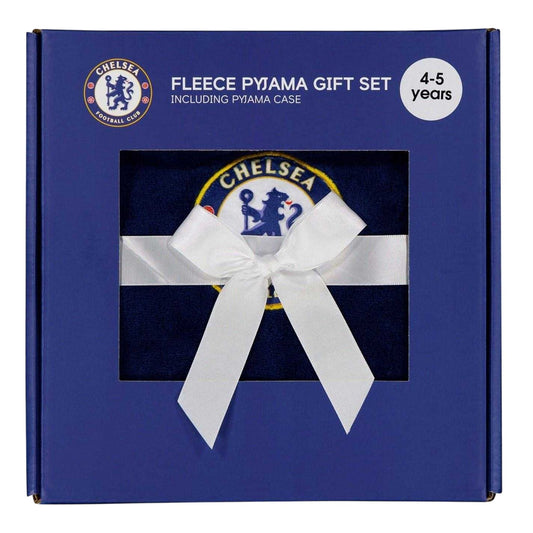 Dark Blue - Front - Chelsea FC Childrens-Kids Fleece Pyjama Set
