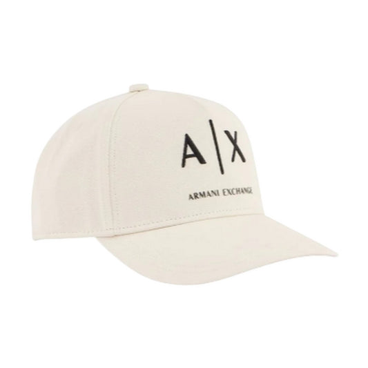 Cream-Black - Front - Armani Exchange Mens Exchange Baseball Cap