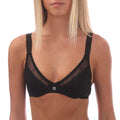 Black - Side - Hugo Boss Womens-Ladies Lace Underwired Bra
